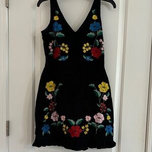 ASOS Floral Embroidered Black Dress